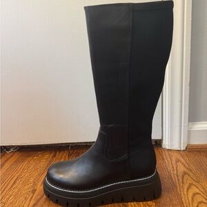 J/Slides Black Knee-High Women's Boots
